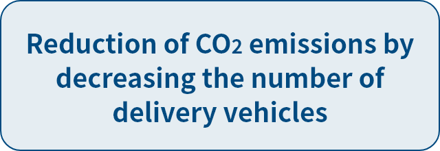 Reduction of CO₂ emissions by decreasing the number of delivery vehicles